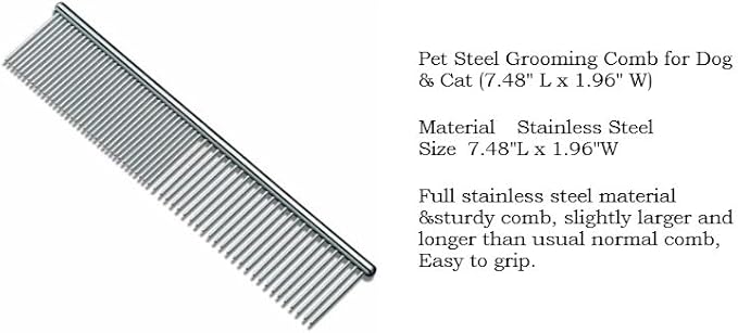 Pet Grooming Kit – Dog Grooming Tools Set with Dematting Rake, Stainless Steel Comb, Stripping Knife, Nail Clipper, Tick Remover & Dental Scaler (Blue, 7 Piece)