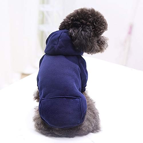 Idepet Pet Dog Hoodies Dog Clothes for Small Dogs Vest Chihuahua Clothes Warm Coat Jacket Autumn Puppy Outfits Cats Dogs Clothing(S, NavyBlue)