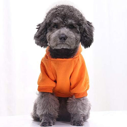 Idepet Pet Dog Hoodies Dog Clothes for Small Dogs Vest Chihuahua Clothes Warm Coat Jacket Autumn Puppy Outfits Cats Dogs Clothing(XL, Orange)