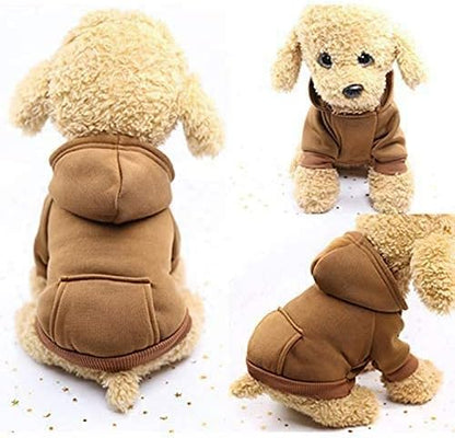 Idepet Pet Dog Hoodies Dog Clothes for Small Dogs Vest Chihuahua Clothes Warm Coat Jacket Autumn Puppy Outfits Cats Dogs Clothing(2XL, Coffee)
