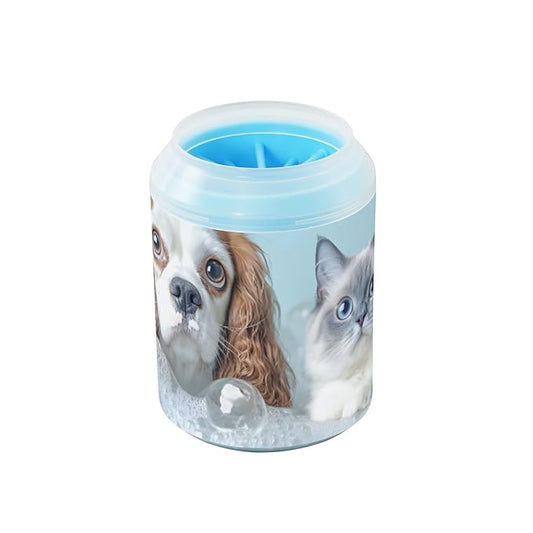 Muddy Dog Paw Cleaner Cup Cat and Dog Washing Print for Washing Pet Foot 1 Pack