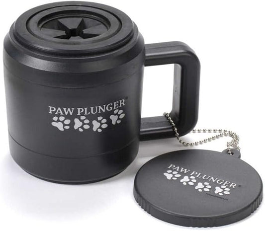Paw Plunger – Dog Paw Cleaner - Dog and Puppy Essentials - Portable Dirty Paw Washer - Ideal for Medium Dogs - Black