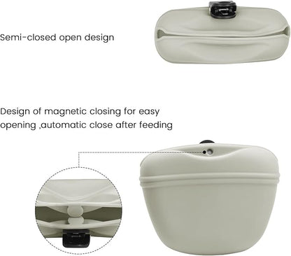 AUDWUD Silicone Dog Treat Pouch,with Training Clicker,Clip on Portable Train Container,Convenient Magnetic Buckle Closing