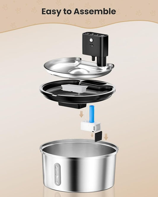 Replacement Pump for PawPoll Cat Fountain - Cats Water Fountain Pump Ultra Quiet LED Lights Pet Water Dispenser