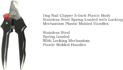 Pet Grooming Kit – Dog Grooming Tools Set with Dematting Rake, Stainless Steel Comb, Stripping Knife, Nail Clipper, Tick Remover & Dental Scaler (Black, 6 Piece)