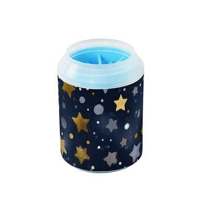 Dog Paw Cleaner Mudbuster Dog Foot Washer for Small Medium Large Dogs Cats Premium Pet Supplies Stars and Polka Dots Blue