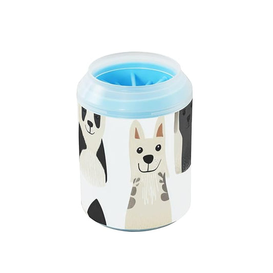 Dog Paw Cleaner Cups for Dogs Pet Foot Washer Paw Scrubber for Medium Small Dogs Cats Cleaning Cup Cute White Dog