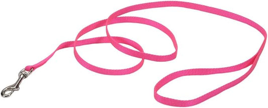 Coastal Pet Single-Ply Dog Leash - Sturdy Pet Leash - Comfortable & Stylish - Resists Fraying - Vibrant & Fade-Resistant Color - Neon Pink, 3/8" x 6'