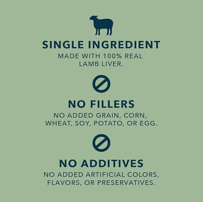 Amazon Brand - Wag Freeze-Dried Raw Single Ingredient Dog Treats, Lamb Liver, High Protein, Healthy Training Treats or Meal Topper for all Dogs, Grain-Free, 3.3oz