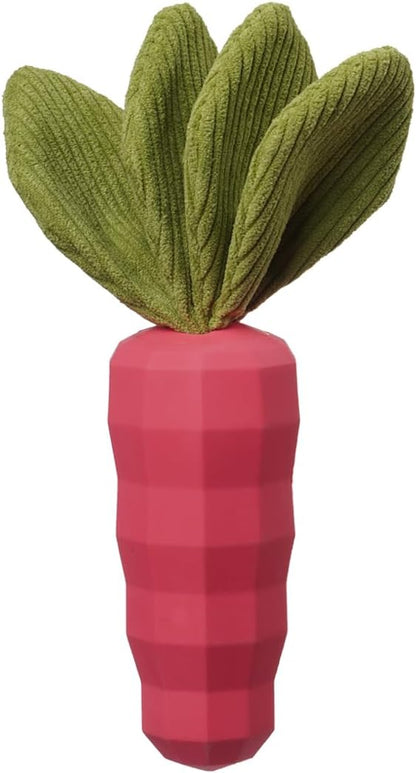 MewaJump Dog Squeaky Chew Toys for Aggressive Chewers, Rubber Carrot Dog Toys for Training and Cleaning, Durable Interactive Tough Dog Toy for Puppy Medium Dogs