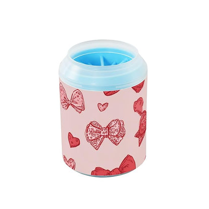 Dog Paw Cleaner Mudbuster Dog Foot Washer for Small Medium Large Dogs Cats Premium Pet Supplies Valentines Bows Hearts Pink