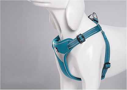 TRUE LOVE Dog Harness TLH5991 Anti Pull Safety Vest Step-in Style Harness for More Comfort and Less Tug Reflective Pet Harness by Truelove Blue