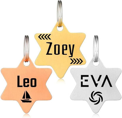 MYXGY Stainless Steel Pet ID Tag, Personalized Dog Name Tags, Customized Cat Tags, Deep Laser Engraving, Optional Engraved on Both Sides, Various Design Options