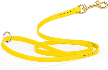Viper Biothane K9 Working Dog Leash Waterproof Lead for Tracking Training Schutzhund Odor-Proof Long Line with Solid Brass Snap for Puppy Medium and Large Dogs 4ft, Lemon Yellow