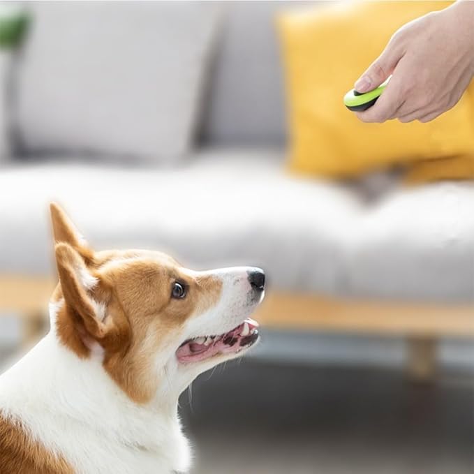 DONGKER Dog Training Clicker,Buckle Ring Design Dog Clicker with Wrist Strap & Big Button for Cats Birds Puppy Dog Horse