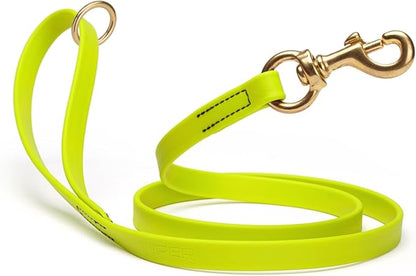Viper Biothane K9 Working Dog Leash Waterproof Lead for Tracking Training Schutzhund Odor-Proof Long Line with Solid Brass Snap for Puppy Medium and Large Dogs 6ft, Safety Yellow
