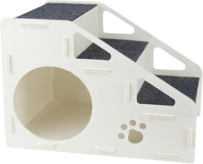 Pet Stairs - 42x32x32cm Non-Slip Cat Ladder, 4-Step Couch Ramp, High Bed Access for Small Medium Large Cats Dogs Indoor Play Area Steps | Soft Sturdy Foam Pet Furniture Easy Assembly Climbing Aid Use