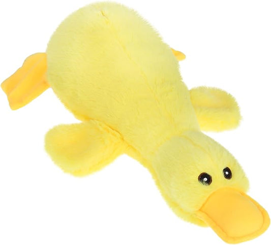 EXPAWLORER Plush Squeaky Duck Dog Toy - Soft Stuffed Cute Dog Duck Toy, Best Birthday Gift Interactive Filled Chew Toys for Puppy Small Medium Large Dogs Biting Training Teething, Yellow Large
