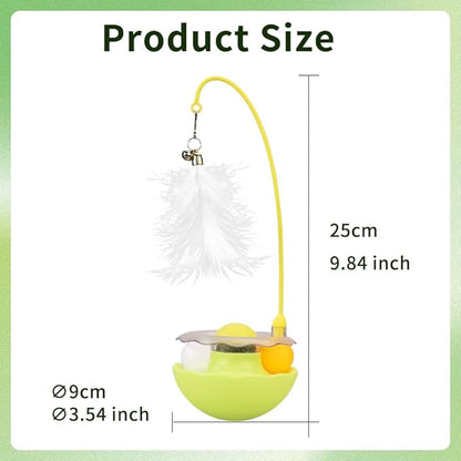 PAZ'S GIFT Interactive Cat Toy, 3-in-1 Teaser with Rolling Ball Track, Catnip Dancer for Indoor Cats