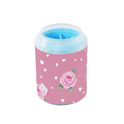 Dog Paw Cleaner Mudbuster Dog Foot Washer for Small Medium Large Dogs Cats Premium Pet Supplies Pink Valentine Heart Roses Bows