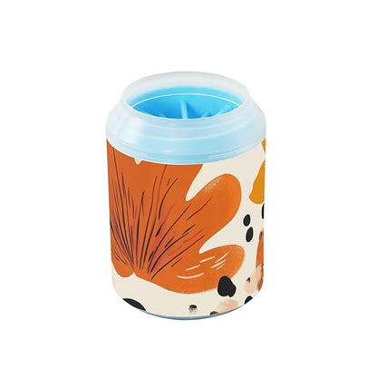 Dog Paw Cleaner Mudbuster Dog Foot Washer for Small Medium Large Dogs Cats Premium Pet Supplies Abstract Thanksgiving Leaves Orange