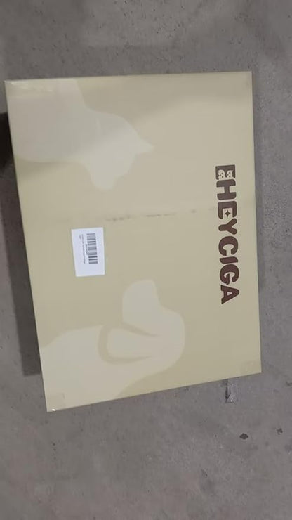 EHEYCIGA Curved Dog Stairs Ramp for High Beds 22.6" H, 5-Step Dog Steps for Small Dogs and Cats, Pet Stairs for High Bed Climbing, Non-Slip Balanced Pet Step Indoor, Beige