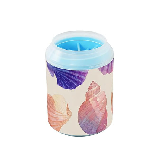 Dog Paw Cleaner Cups for Dogs Pets Foot Washer Paw Scrubber for Medium Small Dogs Cats Cleaning Cup Beach Seashells