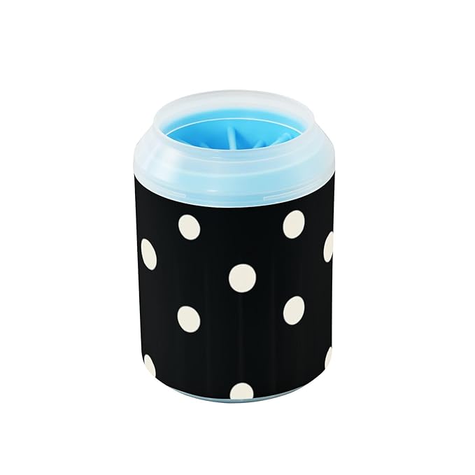 Dog Paw Cleaner Mudbuster Dog Foot Washer for Small Medium Large Dogs Cats Premium Pet Supplies Black Polka Dot Patterns
