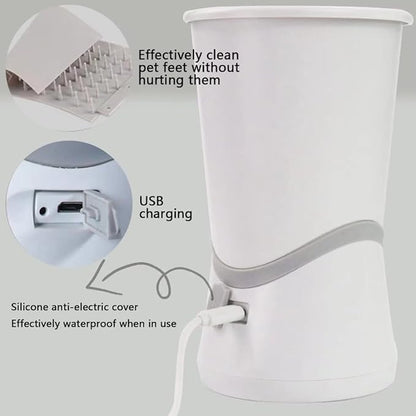 Automatic Silicone Bristles Pet Paw Cleaner Cup - USB Charging, Portable for Muddy Claws, Designed for Small to Medium Dogs