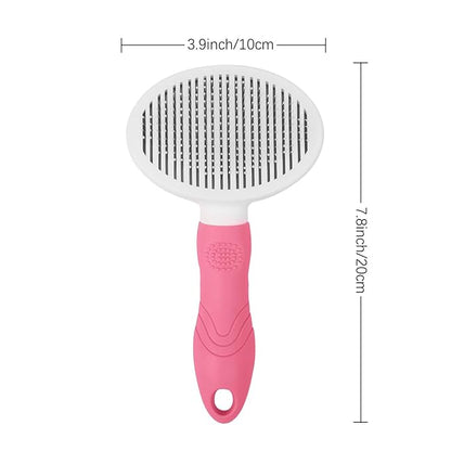 Cat Grooming Brush, Pets Skin Friendly Self Cleaning Slicker Massage Brushes for Shedding Dogs Cats Hair Gentle Remove Loose Undercoat with Long or Short Hairs for All Fur Type- UPGRADED (pink)