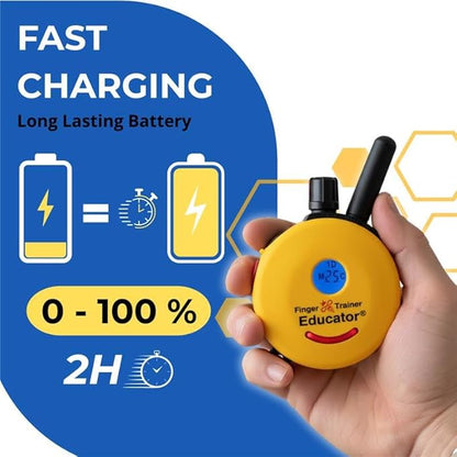 Educator FT-330 Finger Trainer E Collar for Dog Training with Remote - 1/2 Mile Range, Waterproof, 100 Stimulation Levels, Tone or Vibration Mode, Night Light Tracking for Small, Medium & Large Dogs