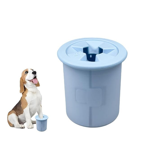 Dog Paw Cleaner Cup Dog Paw Foot Cleaner Paw Washer Portable Foot Cleaner Cup for Pet Cat-Small Blue