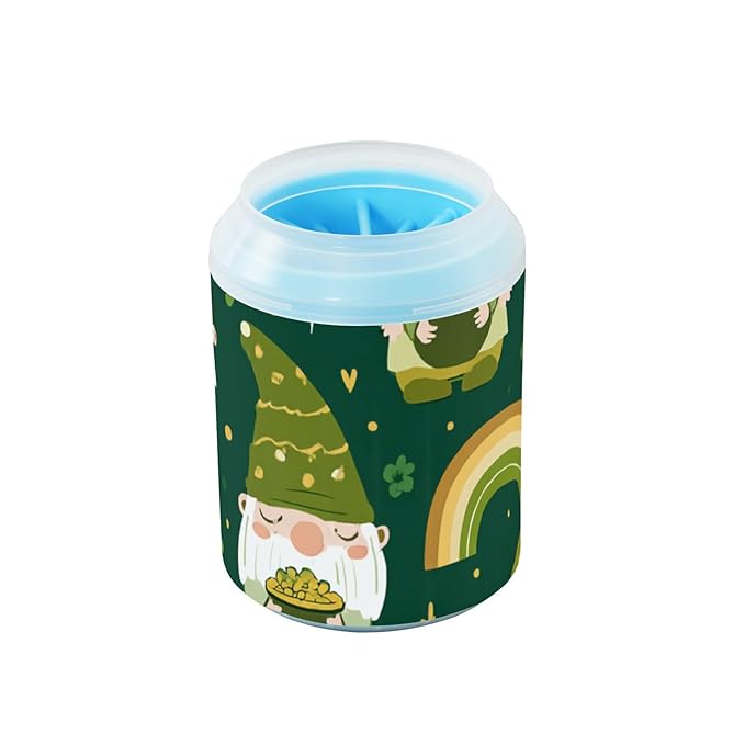 Dog Paw Cleaner Mudbuster Dog Foot Washer for Small Medium Large Dogs Cats Premium Pet Supplies Green Dwarf Old Man and Clover Rainbow St