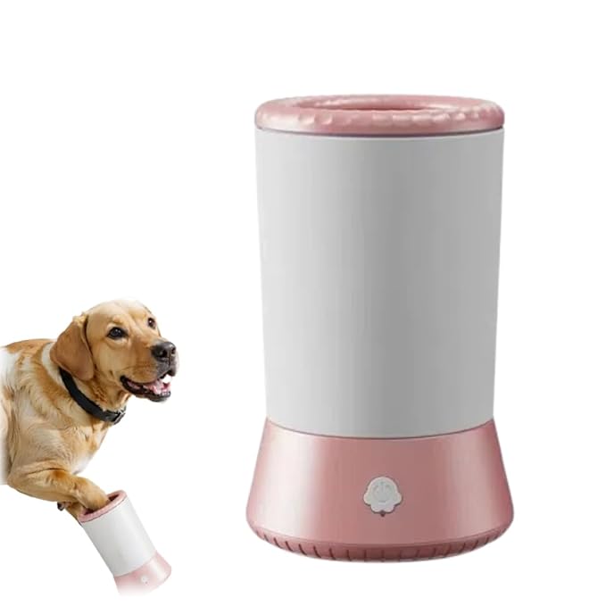 Automatic Dog Paw Cleaner 2025 New Dog Paw Cleaner Cup, Dog Paw Cleaner with USB Rechargeable, Paw Cleaner for Small Medium Large Breed Dogs Cats/Dogs (Two Stalls-Pink)