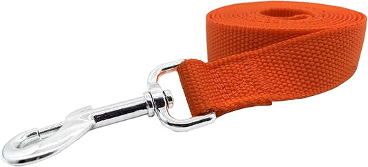 Nylon Dog Training Leash, Traction Rope, 4Ft /5 Foot /6 Feet Long, 5/8 inch 3/4 Inch 1 Inch Wide, for Small and Medium Dogs (5/8'' x 6 FT, Orange)