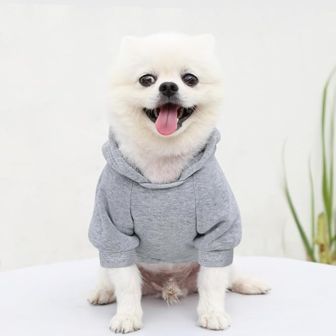Idepet Pet Dog Hoodies Dog Clothes for Small Dogs Vest Chihuahua Clothes Warm Coat Jacket Autumn Puppy Outfits Cats Dogs Clothing(XL,Dark Grey)