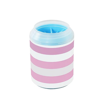 Dog Paw Cleaner Mudbuster Dog Foot Washer for Small Medium Large Dogs Cats Premium Pet Supplies Sweet Pink White Stripes