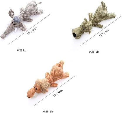 Dog Plush Toy Soft Chew Toy for Dog Cute Durable Dog Toy Stuffed Animal Dog Plush Toy Puppy Pet Mutt Toy Plush Dog Chew Toy Suitable for Large, Medium and Small Dogs 3PCS