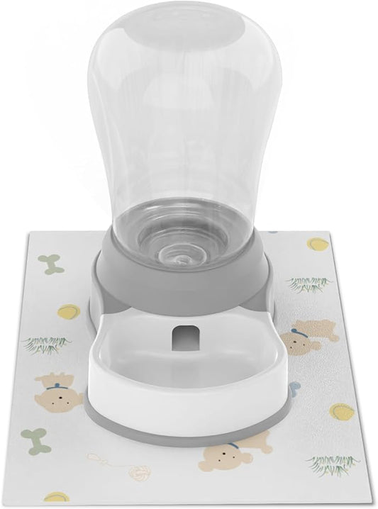 STALTWO 1.58 Gallon Automatic Dog Water Bowl Dispenser - Staltwo Premium Pet Water Dispenser with Non-Slip Mat, Large Capacity Water Feeder for Cats and Dogs, BPA-Free, 1.58 Gallon Grey