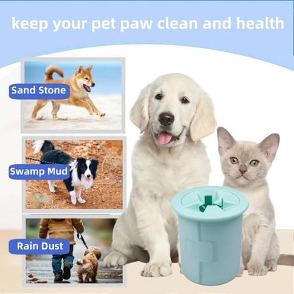 Dog Paw Cleaner Cup Dog Paw Foot Cleaner Paw Washer Portable Foot Cleaner Cup For Pet Cat-Small Green