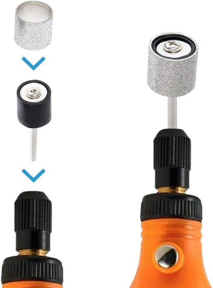 2pcs 120 Grit Diamond Bit for Dog Nails Grinder Including 1 pc 1/2" Mandrel - Pet Nail Grinder Diamond Wheel (Finishing Grit #120)