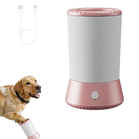 pet foot washing cup Rechargeable Foot Washer Dog Paw Cleaner Suitable for Paw Cleaning of Dogs, Cats and Rabbits.Pet Foot Cleaner for Small Medium Large Breed (PINK)