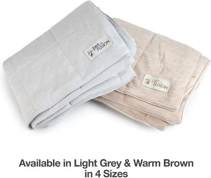 PetFusion Premium Cat and Dog Cooling Blanket, Lightweight Pet Blanket | Machine Washable | Multiple Sizes: for Pets Small to Extra-Large | Multiple Colors: Grey and Brown