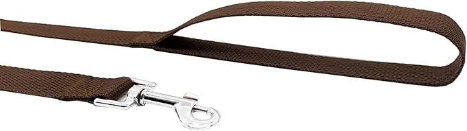 Nylon Training Dog Leash for Small Medium Large Dogs, 15ft 20ft 30ft 50ft Long Leash Dog/Puppy Lead for Obedience Recall Training, Camping (50ft, Brown)