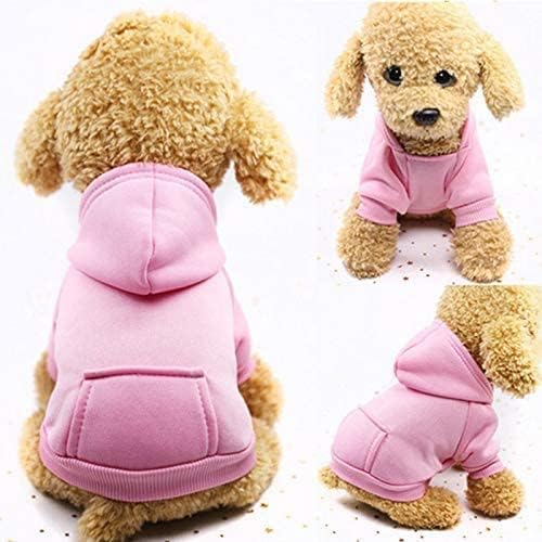 Idepet Pet Dog Hoodies Dog Clothes for Small Dogs Vest Chihuahua Clothes Warm Coat Jacket Autumn Puppy Outfits Cats Dogs Clothing(2XL, Pink)