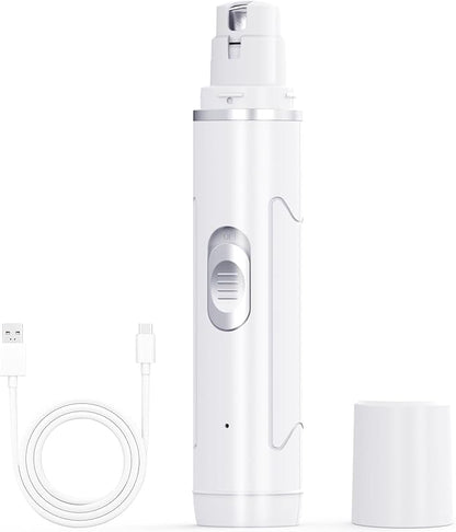 Dog Nail Grinder Quiet - Professional 2-Speed Electric Pet Nail Trimmer with Guard, Rechargeable & Painless Claw Grinder for Small Medium Large Dogs & Cats, Low Noise & Vibration