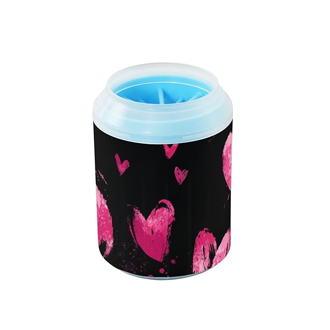 Dog Paw Cleaner Mudbuster Dog Foot Washer for Small Medium Large Dogs Cats Premium Pet Supplies Brush Stroke Valentine Hearts
