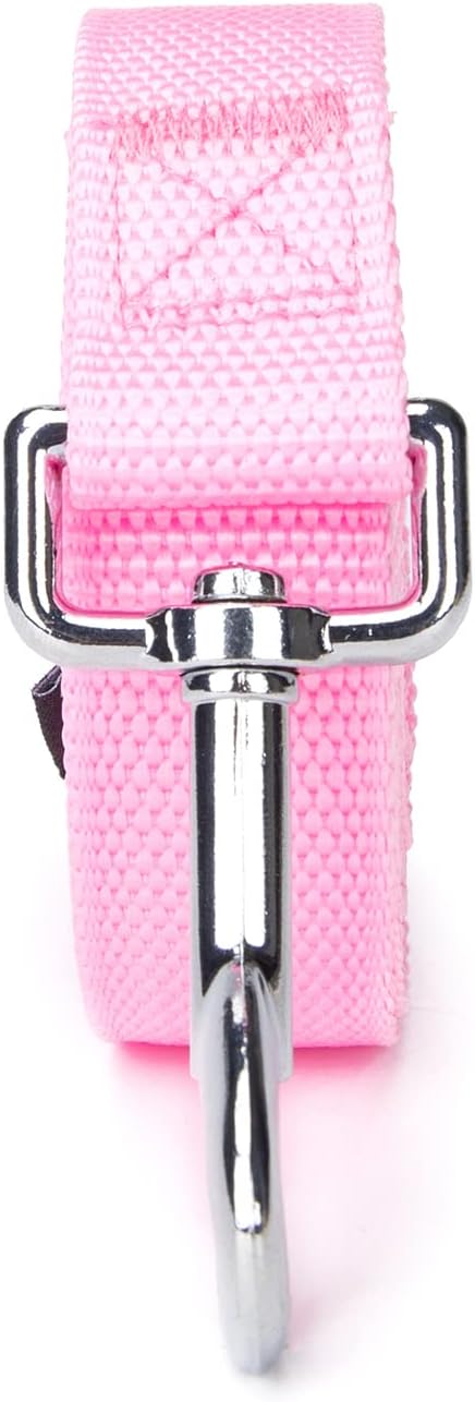10 ft Strong Durable Nylon Dog Training Leash, Traction Rope, 1 Inch Wide, for Small and Medium Dog (Pink, 10 Feet)