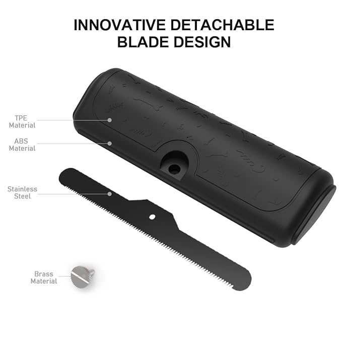 Deshedding Dog Brush for Shedding Control, Short Hair Dog Brush with Stainless Steel Shedding Blade, Grooming Brush for Dogs Cats and Horses with Ergonomic Non Slip Handle, for Short to Medium Coats