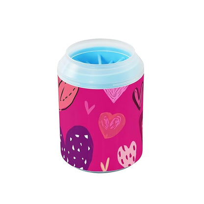 Dog Paw Cleaner Mudbuster Dog Foot Washer for Small Medium Large Dogs Cats Premium Pet Supplies Hot Pink Doodle Hearts Stars